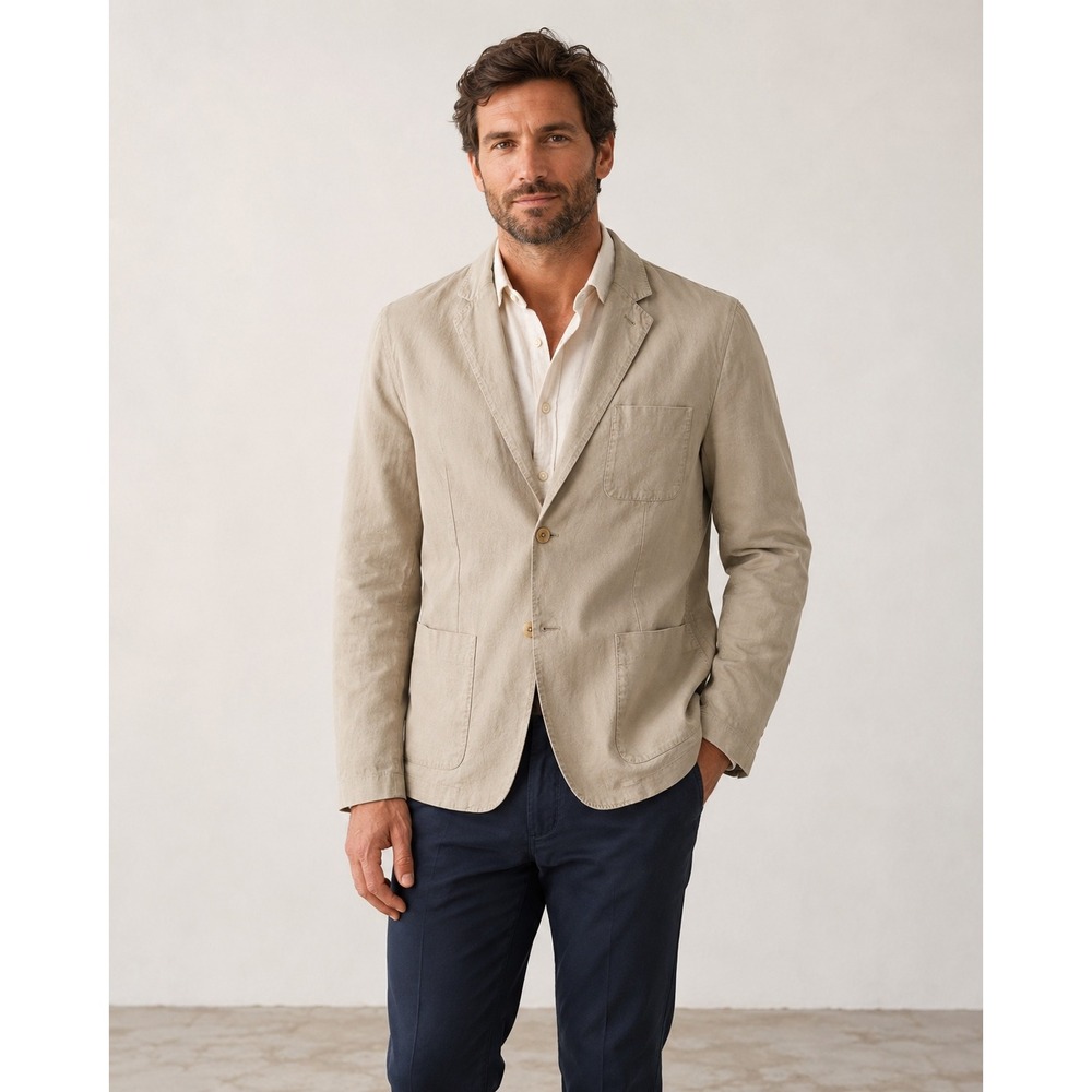 Tommy Bahama Blazer Mens XL Beige Excellent Cotton Linen Sport Coat